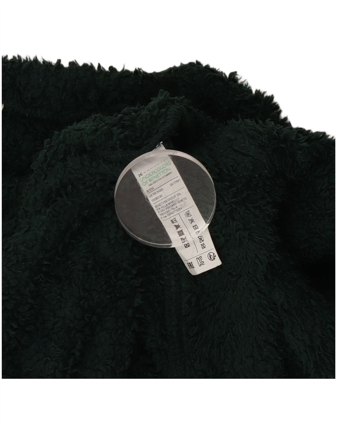 Benetton Dame Oversized Fleece Jumper UK 10 Lille Grøn Polyester