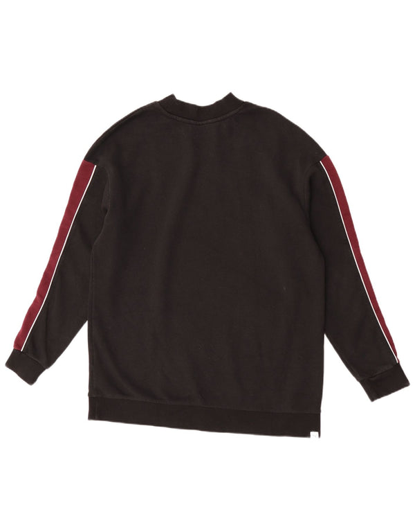 Puma Dame Sweatshirt Jumper UK 12 Medium Sort Colourblock Bomuld