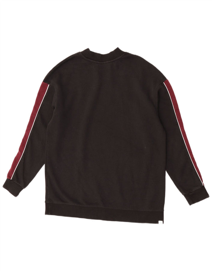 Puma Dame Sweatshirt Jumper UK 12 Medium Sort Colourblock Bomuld
