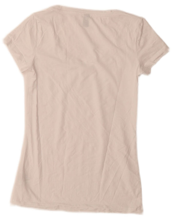 G-Star Dame T-Shirt Top UK 12 Medium Hvid Bomuld