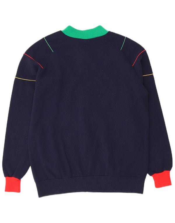 Vintage træningsdragt til mænd, topjakke UK 38 Medium marineblå polyamid