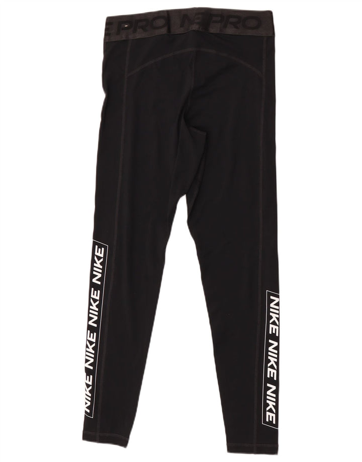 Nike Dame Grafiske Leggings UK 14 Medium Sort Polyester