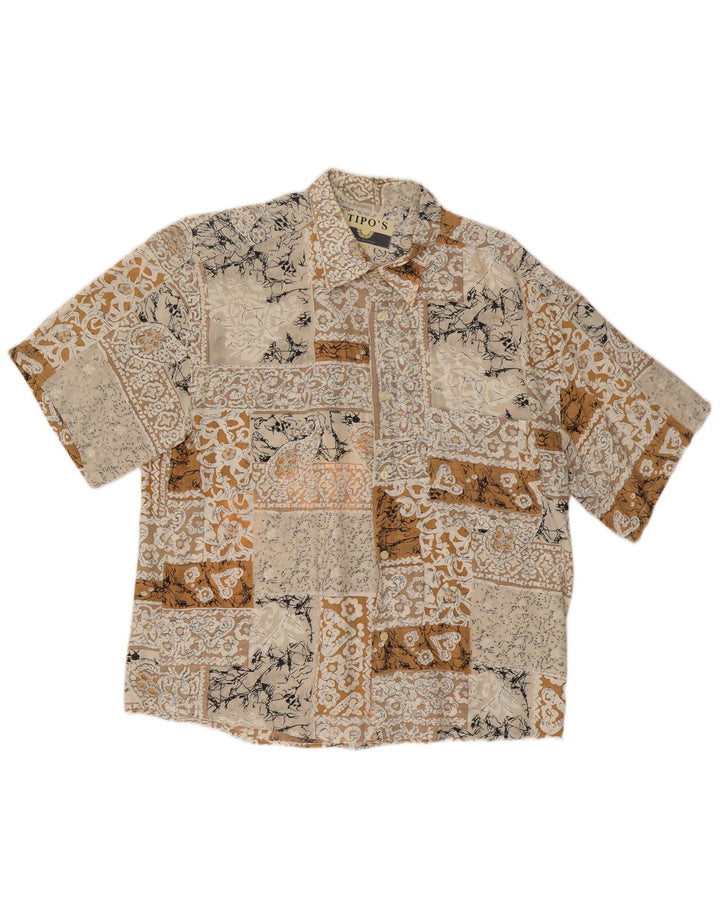 Tipo' S Kortærmet Herreskjorte XL Beige Floral