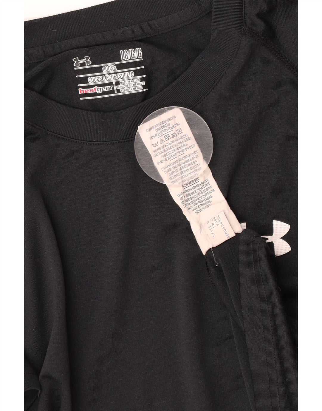 Under Armour Herre Heat Gear T-Shirt Top Stor Sort Polyester