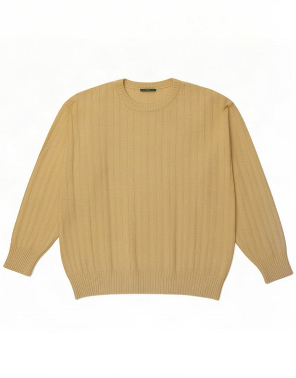 Canda Mens Crew Neck Jumper Sweater Medium Yellow
