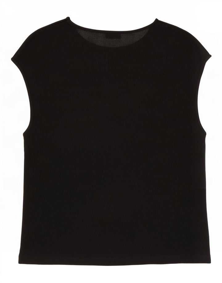 Zara Dame T-Shirt Top UK 10 Lille Sort