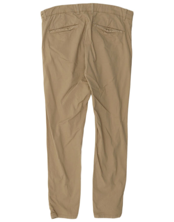 Zara Herre Slim Chino Bukser EU 46 XL W36 L30 Beige