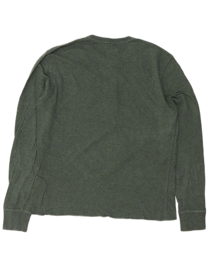 J. CREW Herre top Langærmet lille grøn bomuld