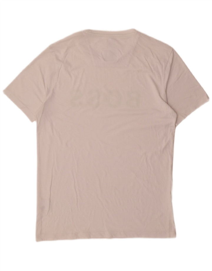 Hugo Boss Herre grafisk T-shirt Top Medium Hvid Bomuld