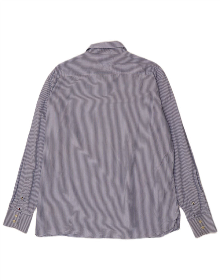Tommy Hilfiger Herre Regular Fit skjorte XL blå stribet bomuld