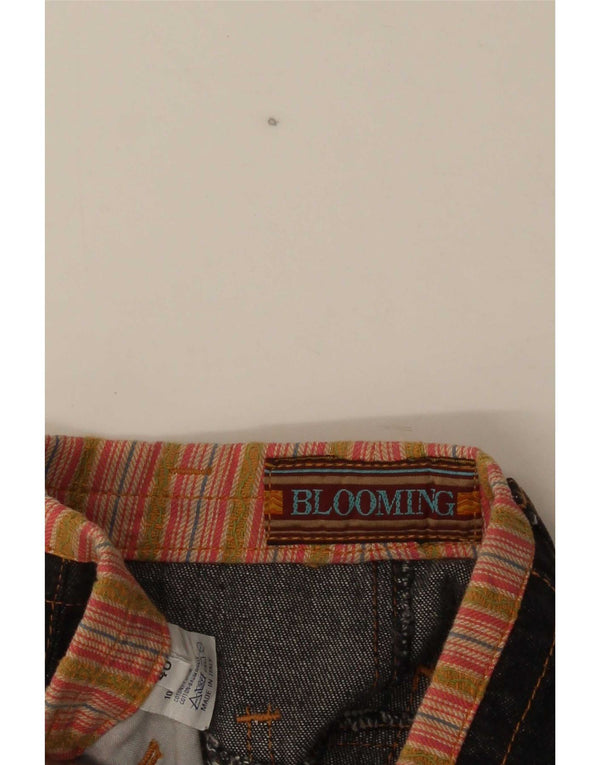 Blooming Womens High Waist Denim Nederdel IT 40 Small W24 Black Bomuld
