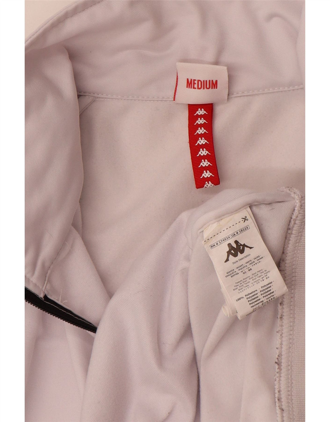 Kappa Grafisk træningsdragt topjakke til kvinder UK 18 XL Hvid polyester