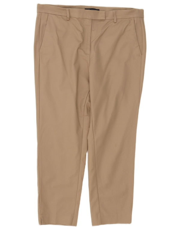 Marks & Spencer Dame Cropped Trousers UK 16 Large W38 L25 Beige Bomuld