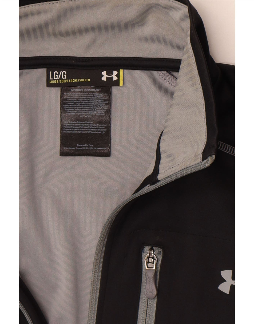 Under Armour Herre Zip Neck Pullover Træningsdragt Top Stor Sort Polyester