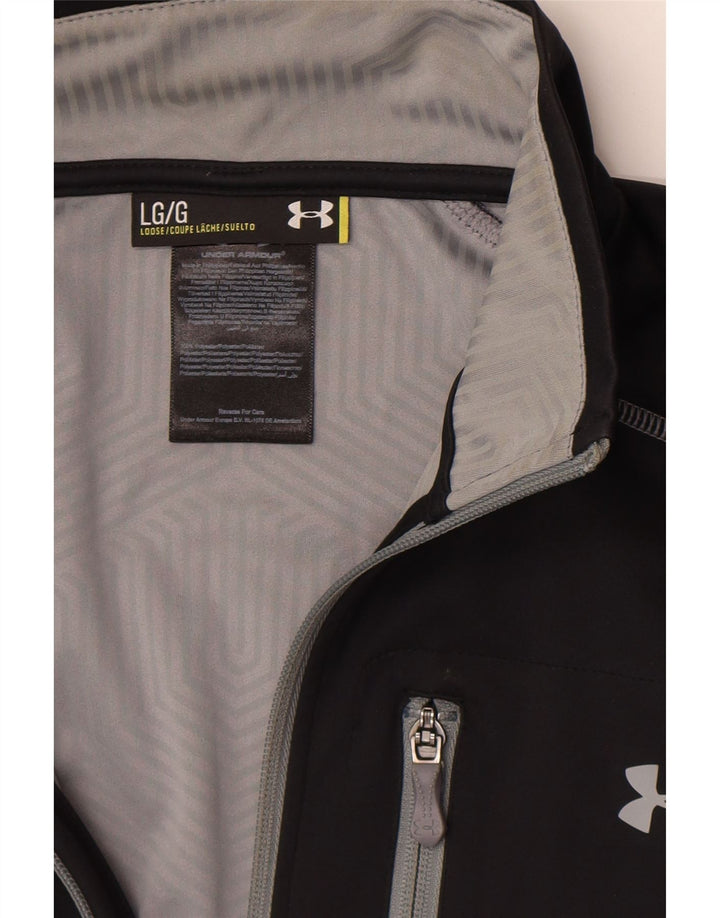 Under Armour Herre Zip Neck Pullover Træningsdragt Top Stor Sort Polyester