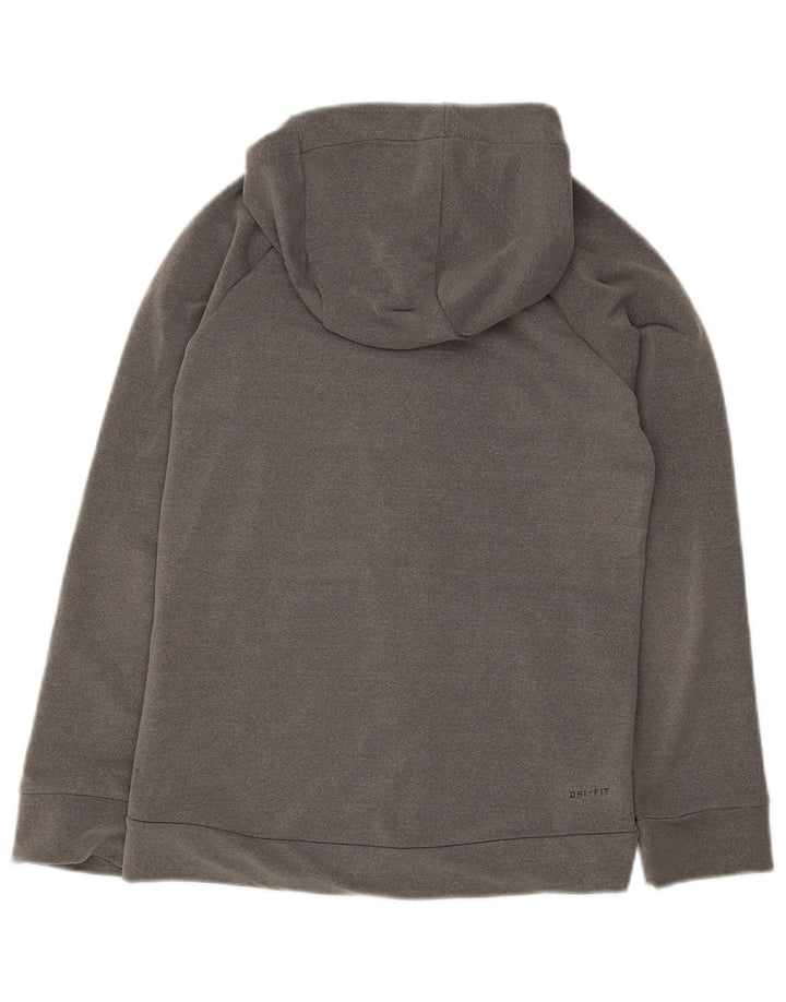 Nike Dame Dri Fit Hættetrøje Sweater UK 14 Stor Grå Polyester