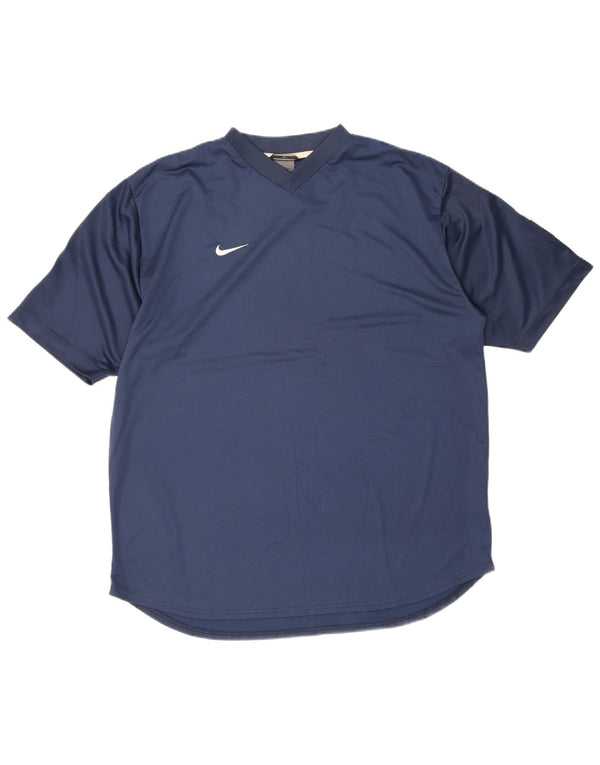 Nike T-shirt top til mænd UK 45/47 XL Marineblå Colourblock Polyester
