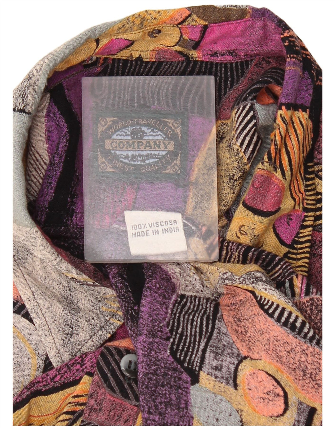 Vintage Herre Loose Fit skjorte Medium Flerfarvet Colourblock Retro