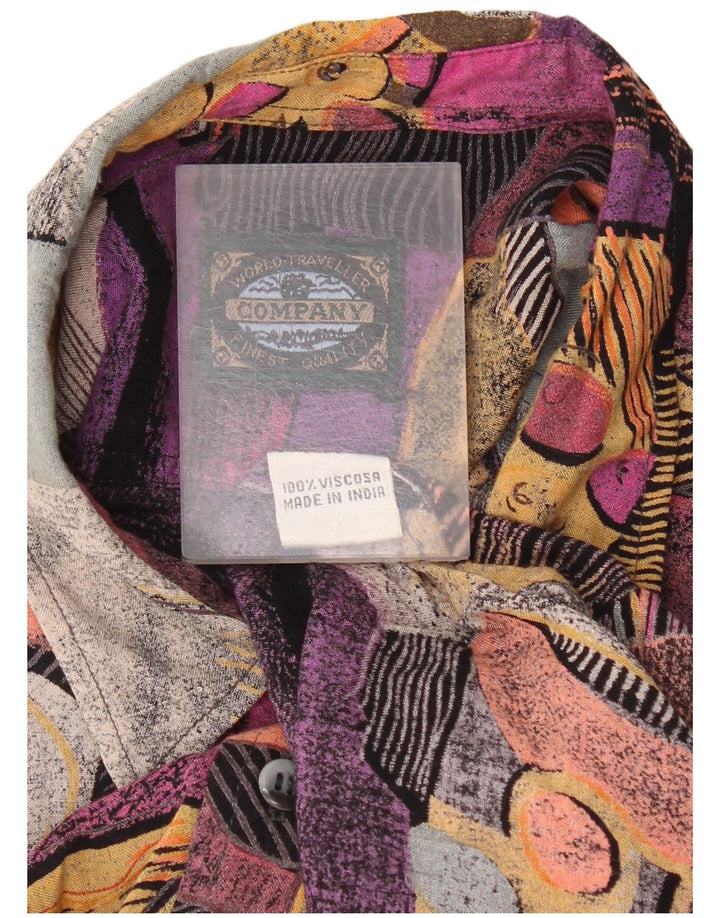 Vintage Herre Loose Fit skjorte Medium Flerfarvet Colourblock Retro