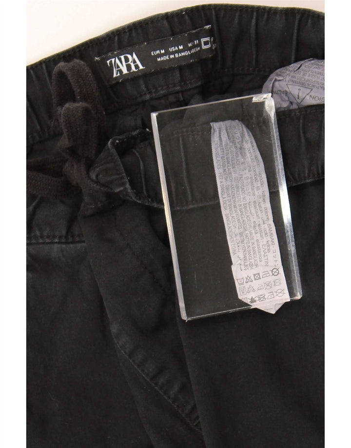 Zara Herre Joggers Cargo Bukser Medium W31 L26 Sort Bomuld