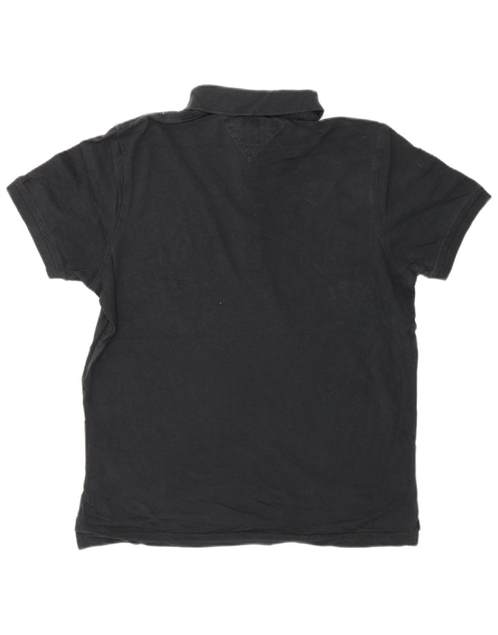 TOMMY HILFIGER Herre Slim Fit Polo Shirt Medium Sort Bomuld