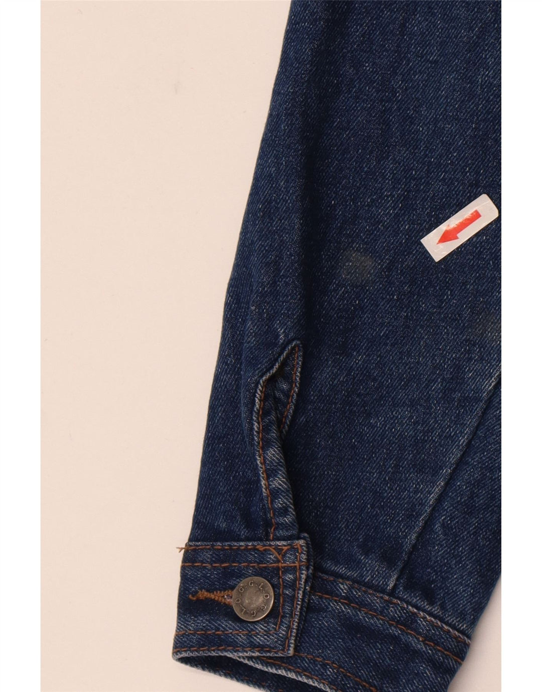 Vintage Dame Crop Denim Jacket UK 14 Medium Blue Cotton