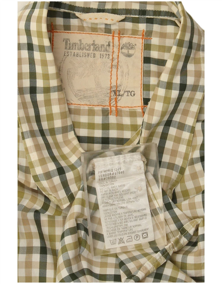 Timberland Herreskjorte XL Grøn Gingham Bomuld