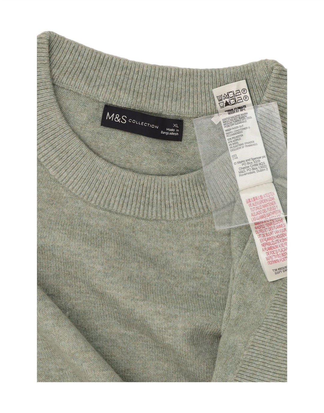 MARKS & SPENCER Womens Oversized Crew Neck Jumper Sweater UK 18 XL Green Vintage Marks & Spencer and Second-Hand Marks & Spencer from Messina Hembry 