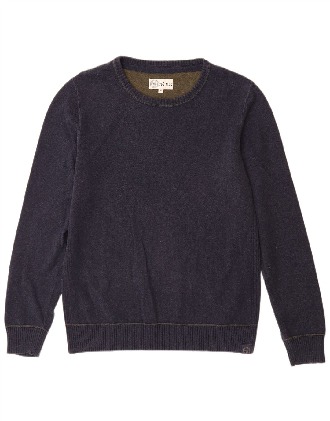 Fat Face Herre Boat Neck Jumper Sweater Medium Navy Blue Bomuld