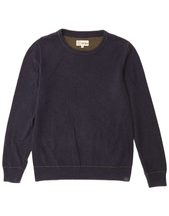 Fat Face Herre Boat Neck Jumper Sweater Medium Navy Blue Bomuld