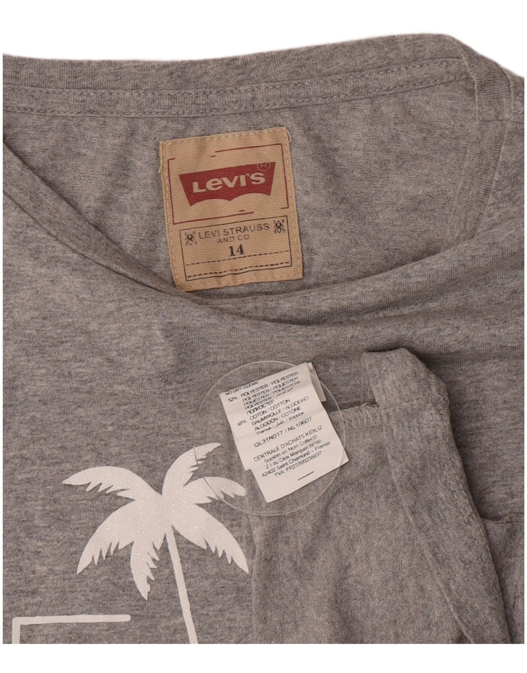 Levi's Girls Grafisk T-Shirt Top 13-14 År Grå Polyester