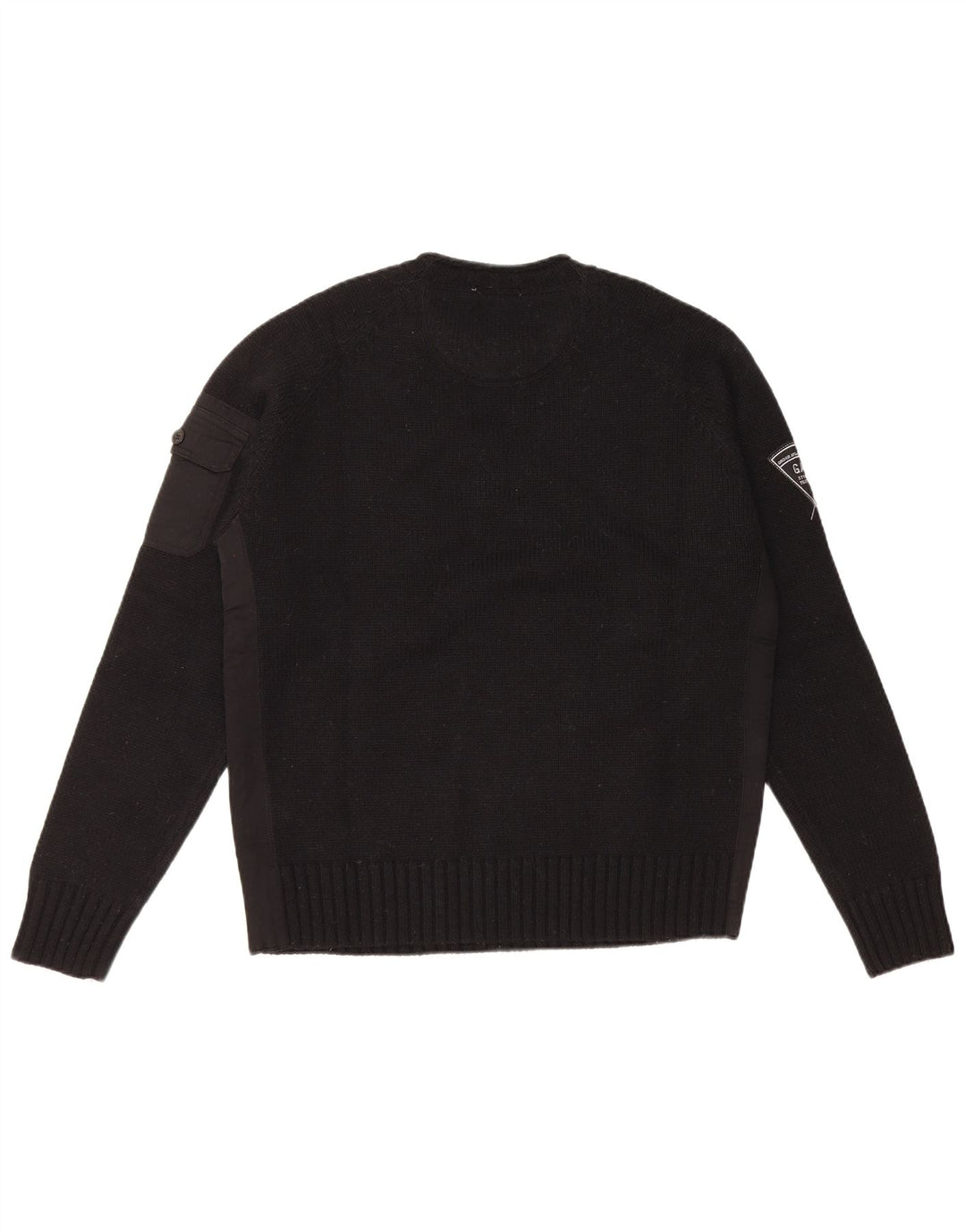 Gas Herre Crew Neck Jumper Sweater Stor Sort Uld