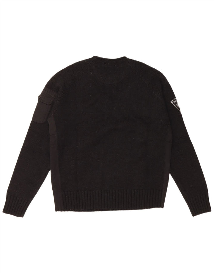Gas Herre Crew Neck Jumper Sweater Stor Sort Uld