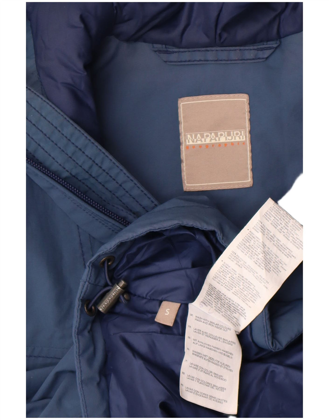 Napapijri Herre Hooded Grafisk Anorak Jacket UK 36 Small Blue Polyamide