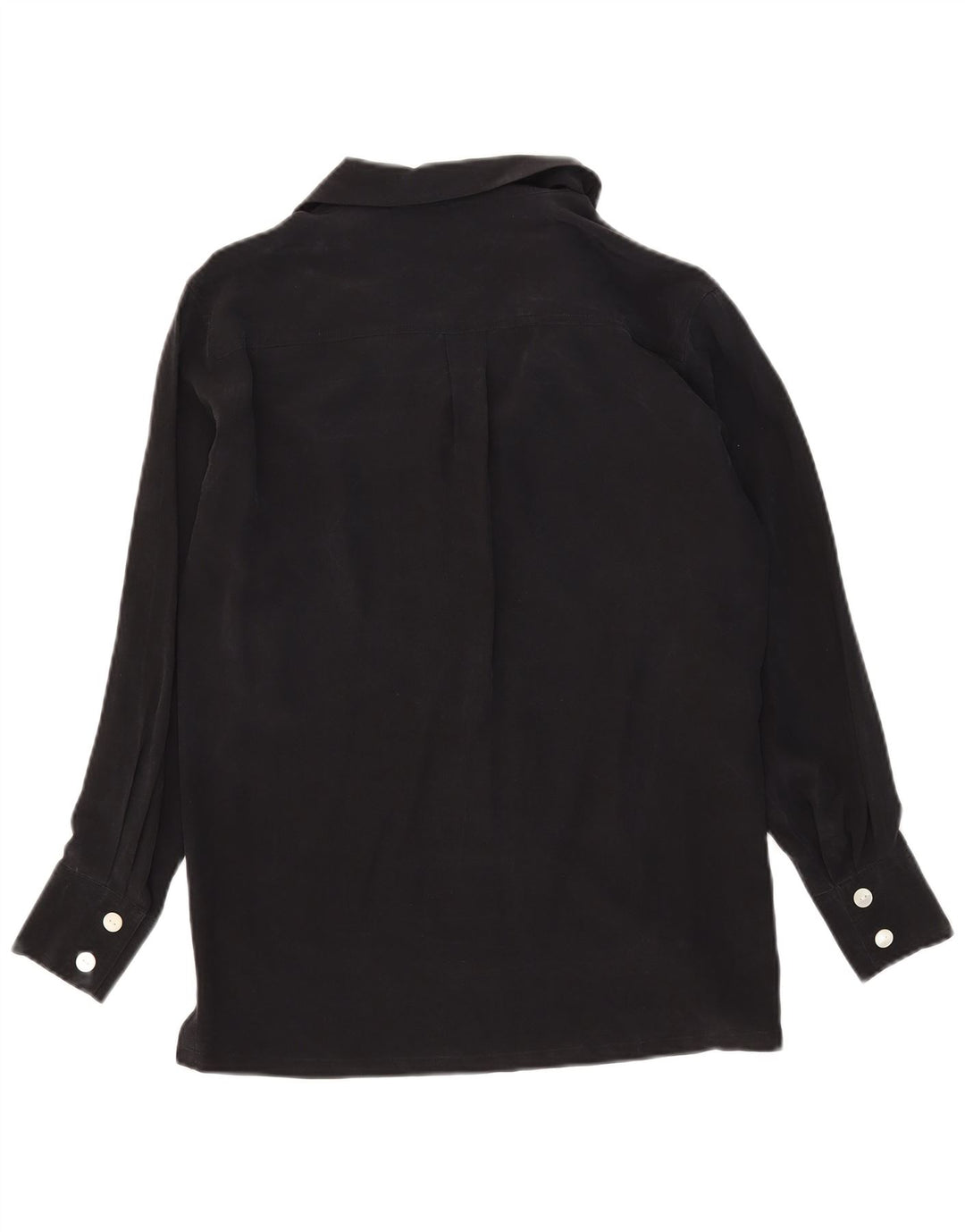Spazio Womens Oversized Shirt Bluse UK 10 Small Black Silk