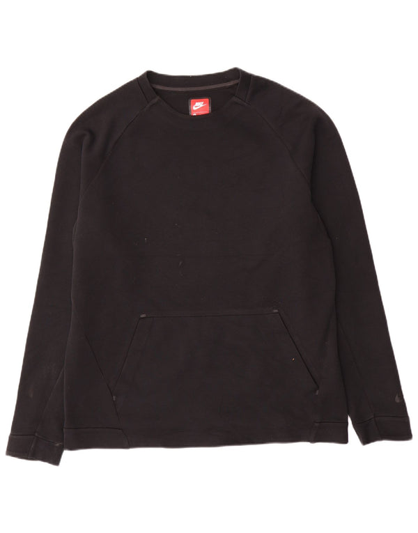 Nike Mens Sweatshirt Jumper Medium Black Cotton