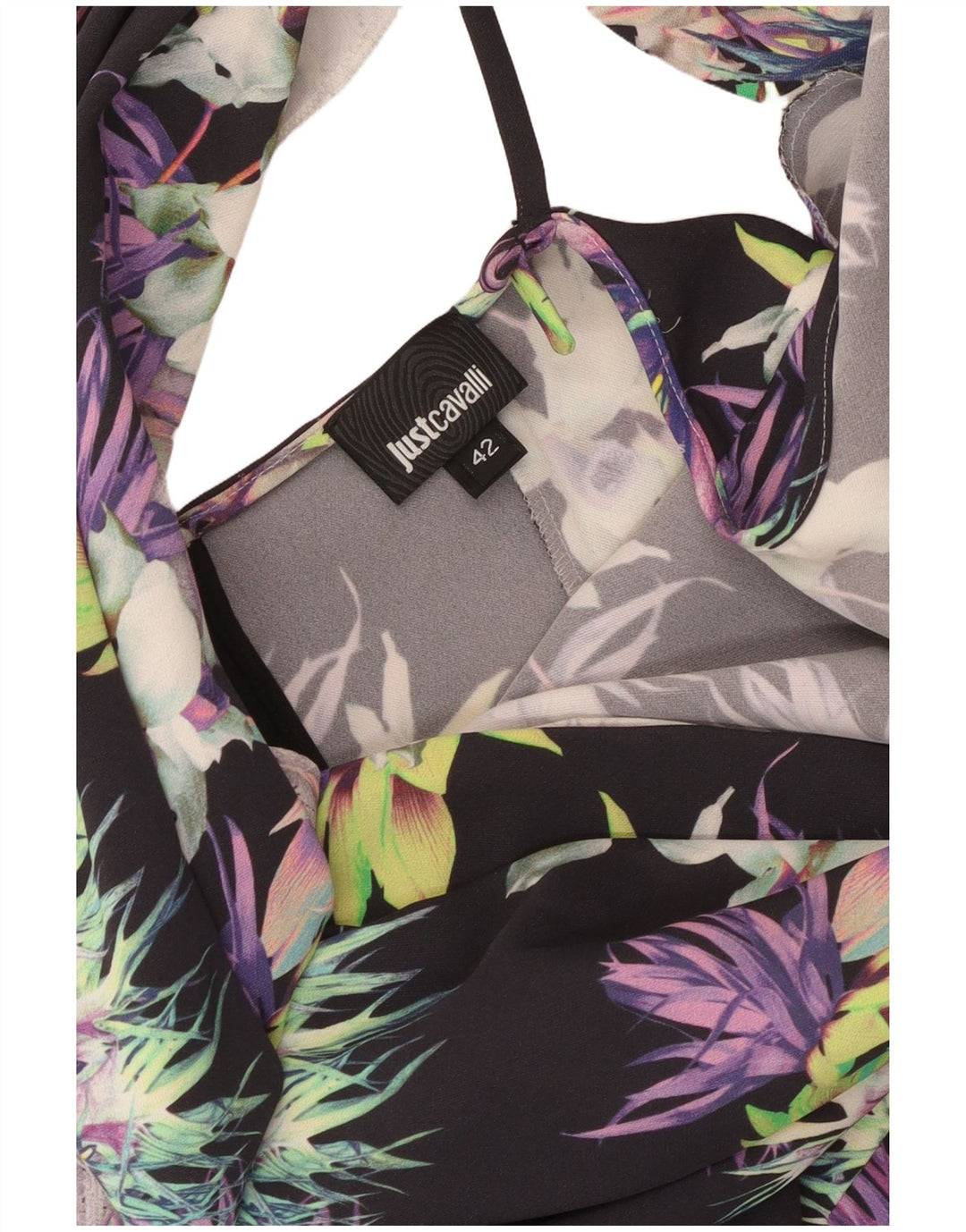 Just Cavalli Dame One Shoulder Dress IT 42 Medium Multicolored Floral