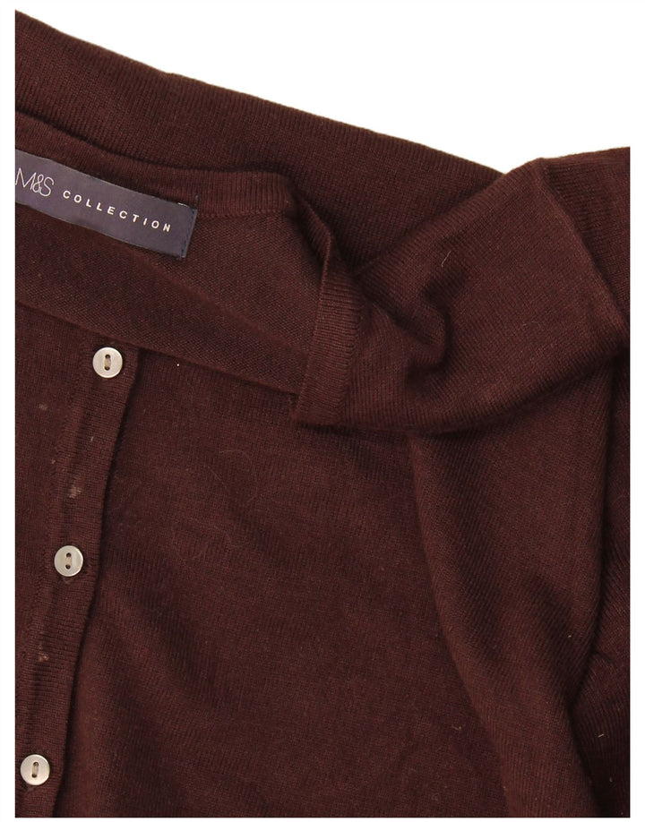 Marks & Spencer Dame Cardigan Sweater UK 16 Stor Brun
