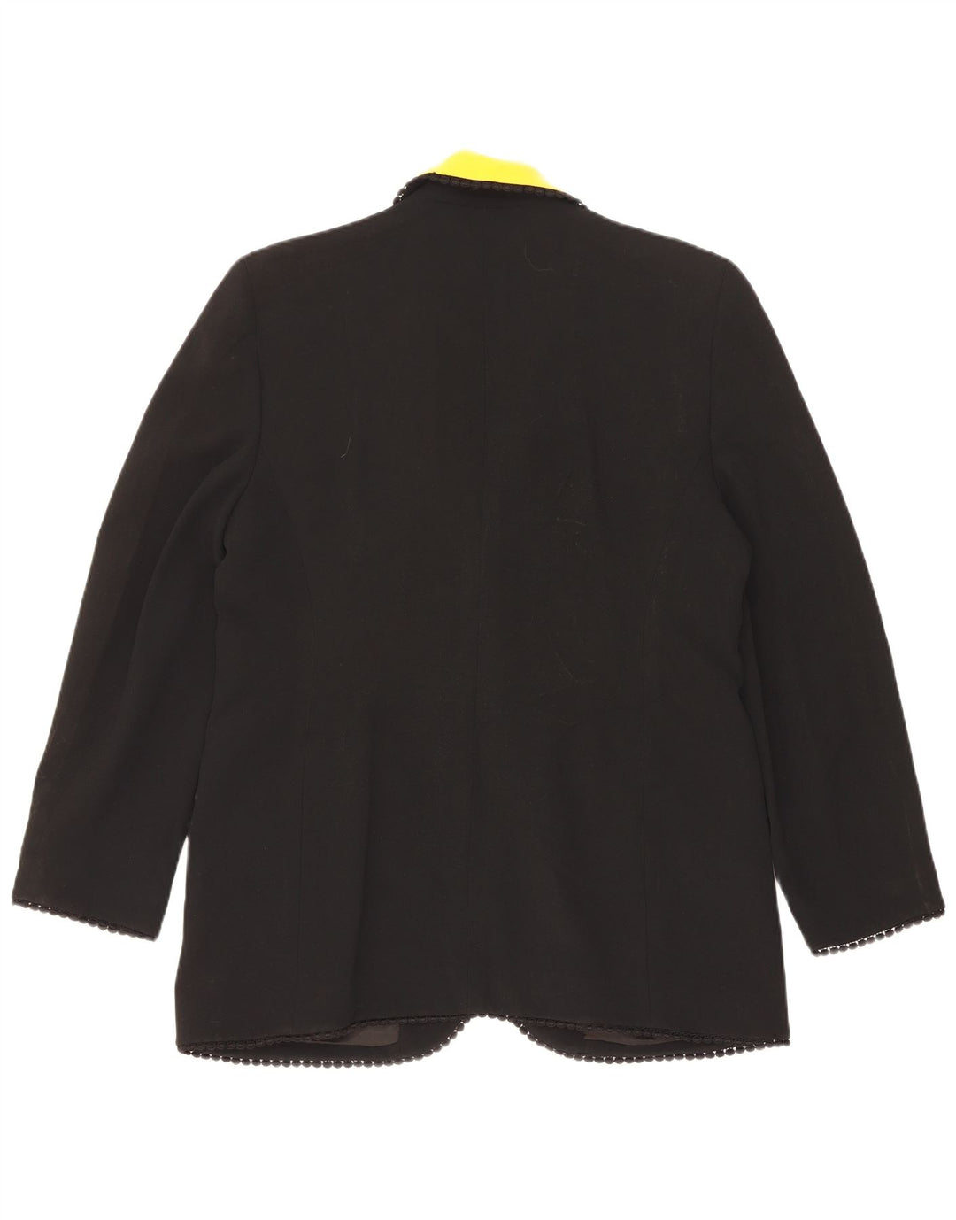 Vintage Dame 1 Knap Blazer Jacket UK 14 Large Black Colourblock Acetate