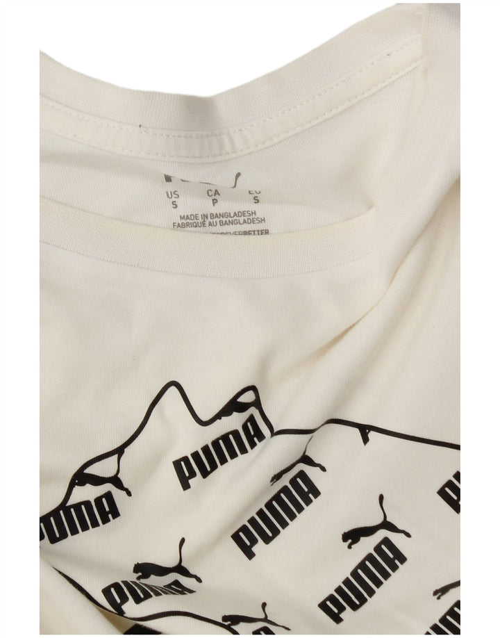 Puma Herre Grafisk T-Shirt Top Lille Hvid