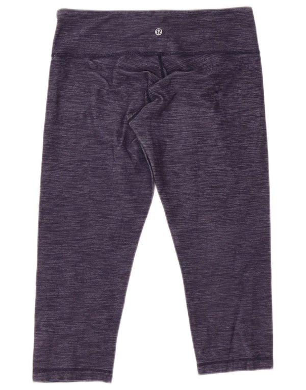 LULULEMON Dame Capri Leggings US 8 Medium Purple Pinstripe