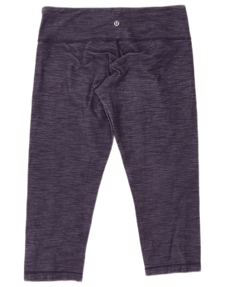 LULULEMON Dame Capri Leggings US 8 Medium Purple Pinstripe