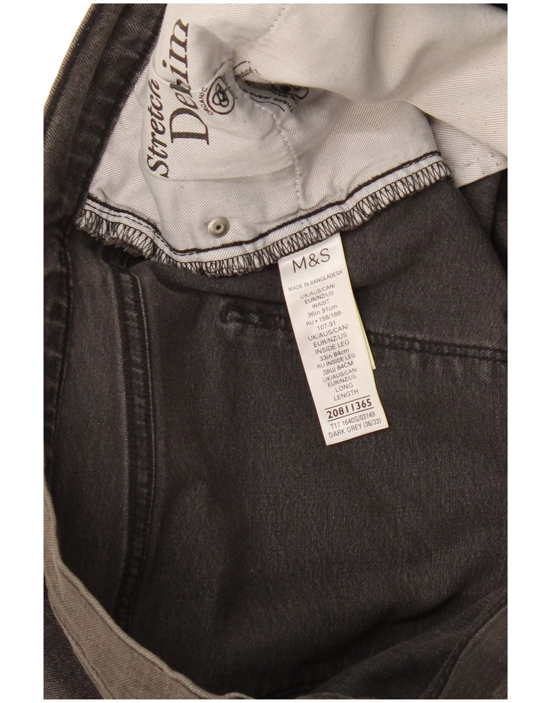 Marks & Spencer Herre Slim Jeans W36 L33 Grå Bomuld