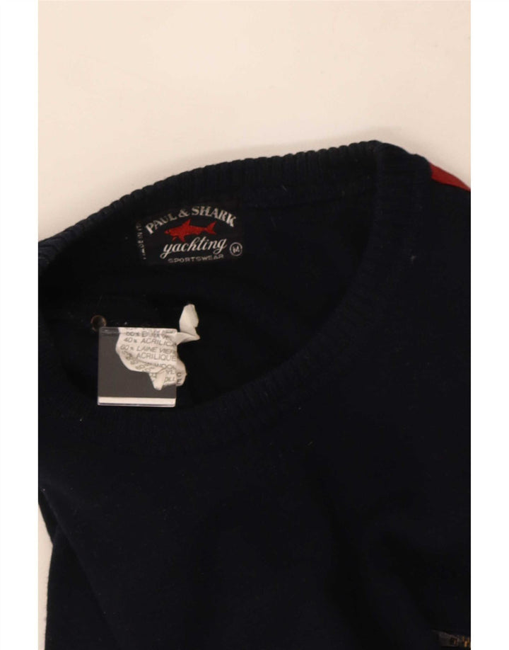 Paul & Shark Herre sweater med rund hals, medium marineblå farveblok