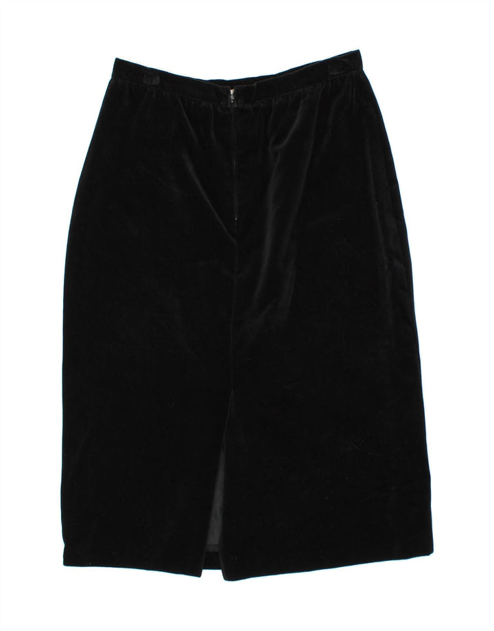 VINTAGE Womens Pencil Skirt IT 46 Large W30 Black Cotton Vintage Vintage and Second-Hand Vintage from Messina Hembry 