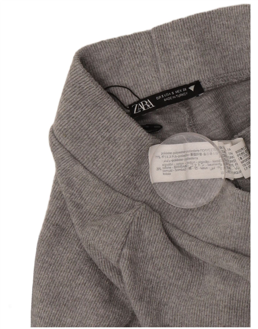 Zara Træningsdragtsbukser til kvinder UK 10 Small Grå Polyester