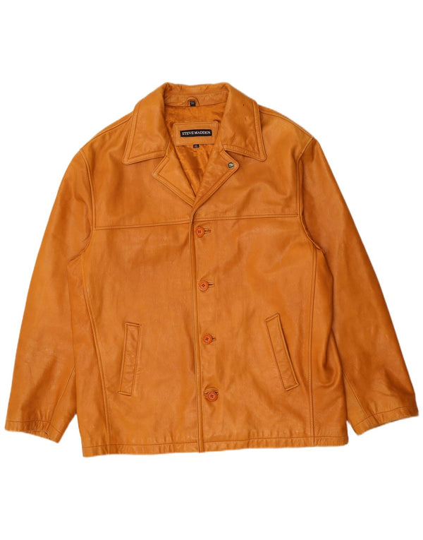 Steve Madden Herre Læderjakke UK 42 XL Beige Læder