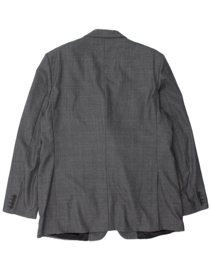 AQUASCUTUM Herre 3-knaps blazerjakke UK 48 4XL Grå ternet uld