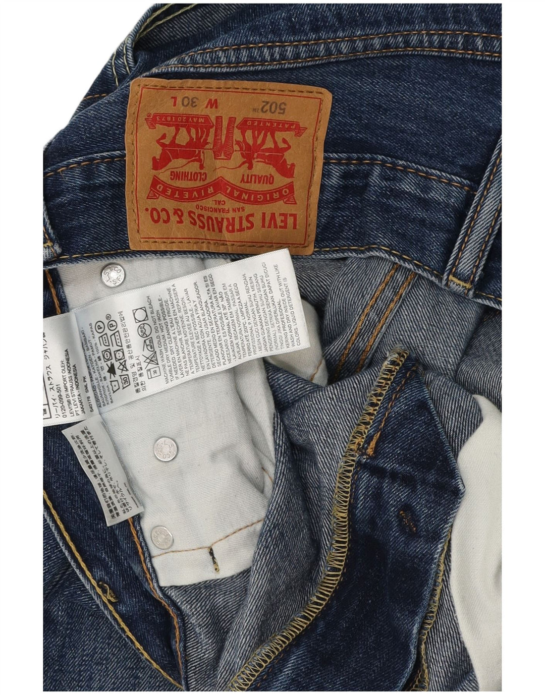 LEVI'S Herre 502 denimshorts W30 Medium Blue Bomuld