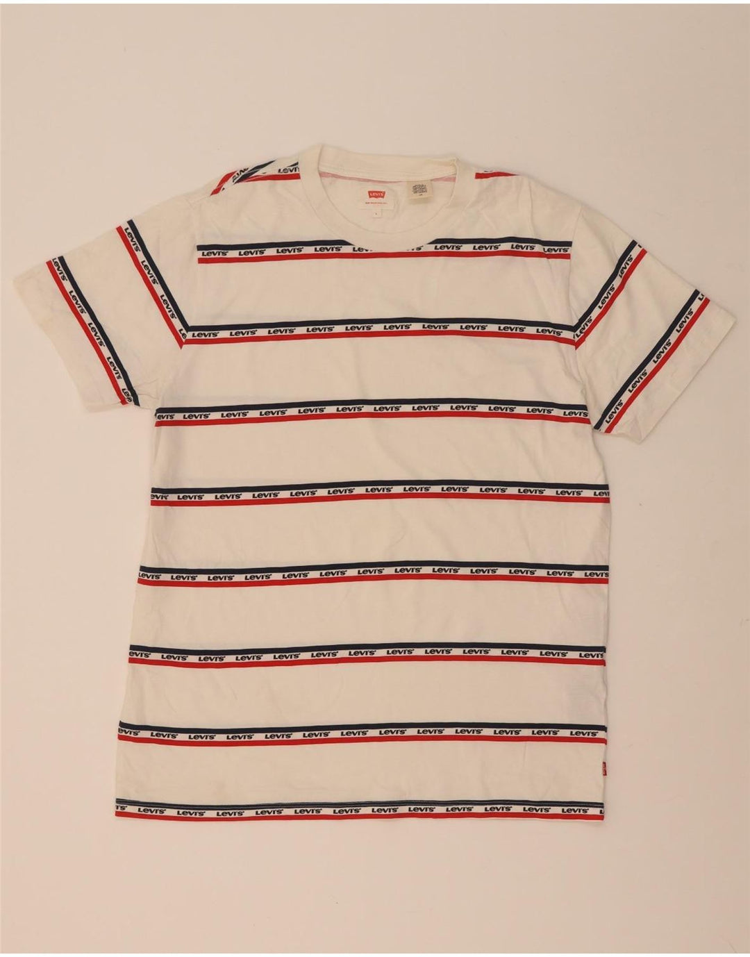 Levi's Herre grafisk T-shirt Top Stor hvid stribet bomuld